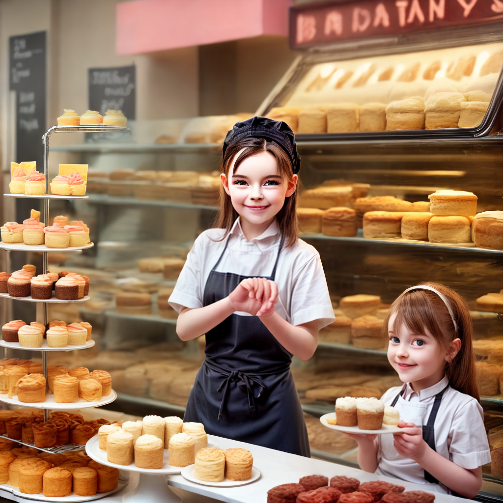 cute young bakery dealer selling cake