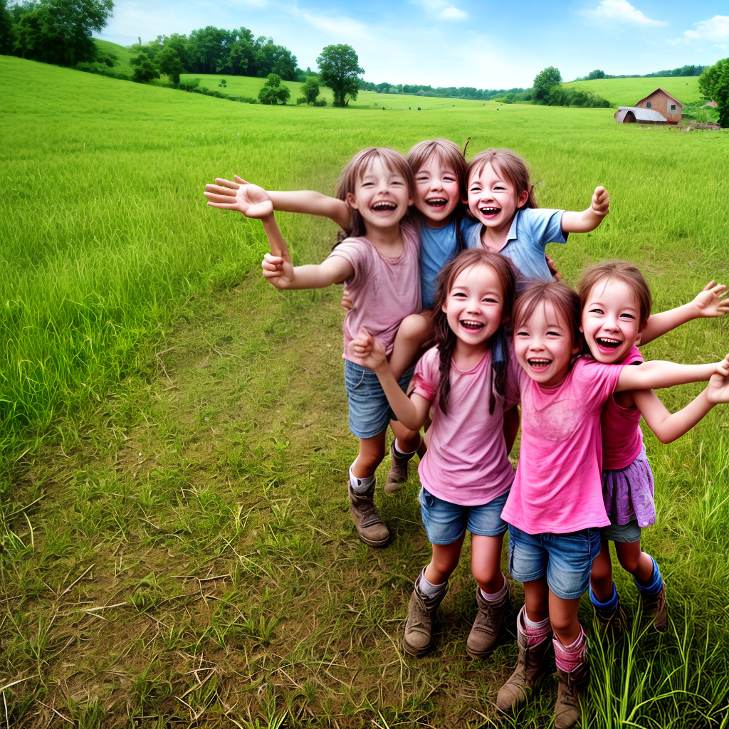 rural area happy kids