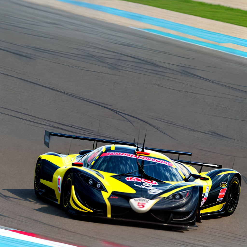 High speed car on racing track