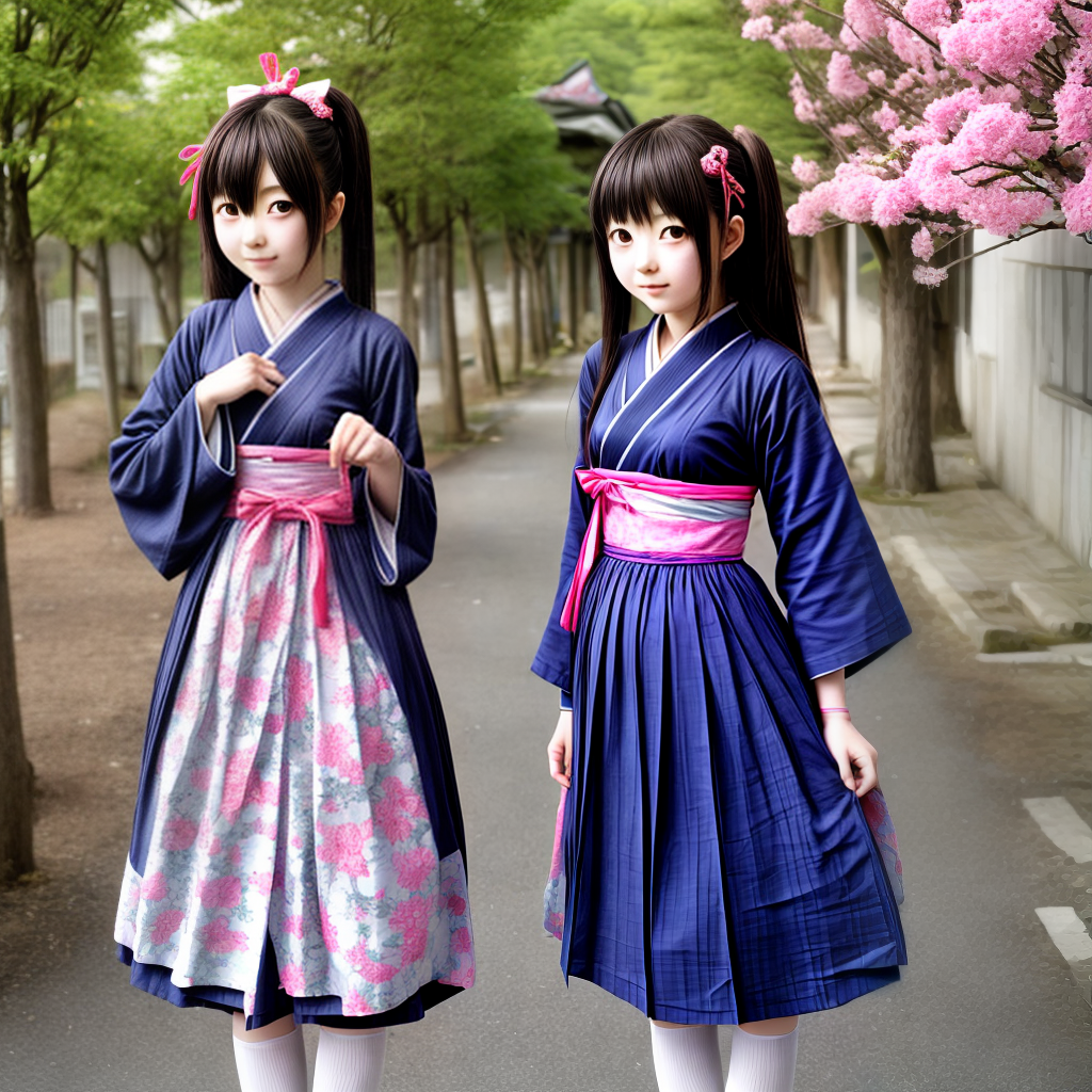cure Japanies girl wearing local dress