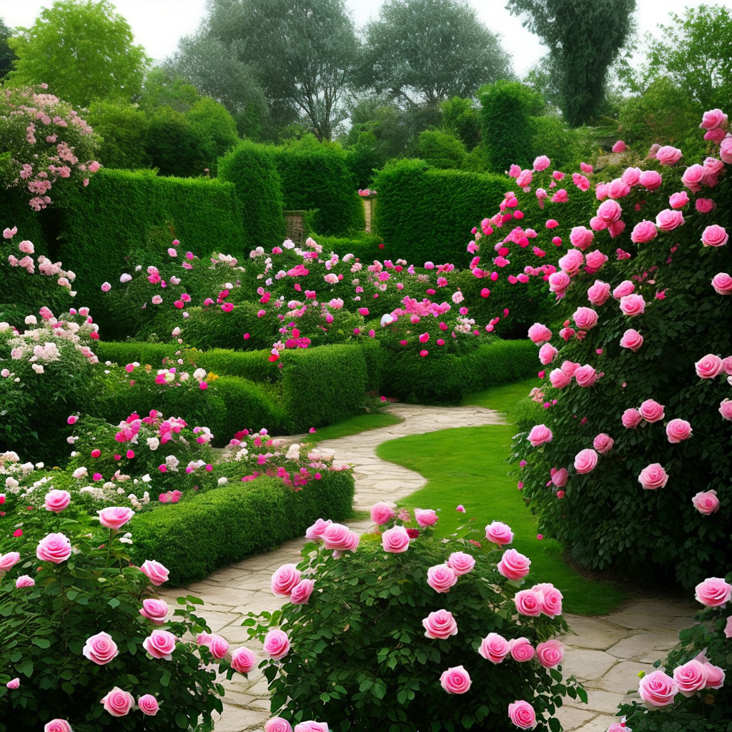 beautiful roses in garden