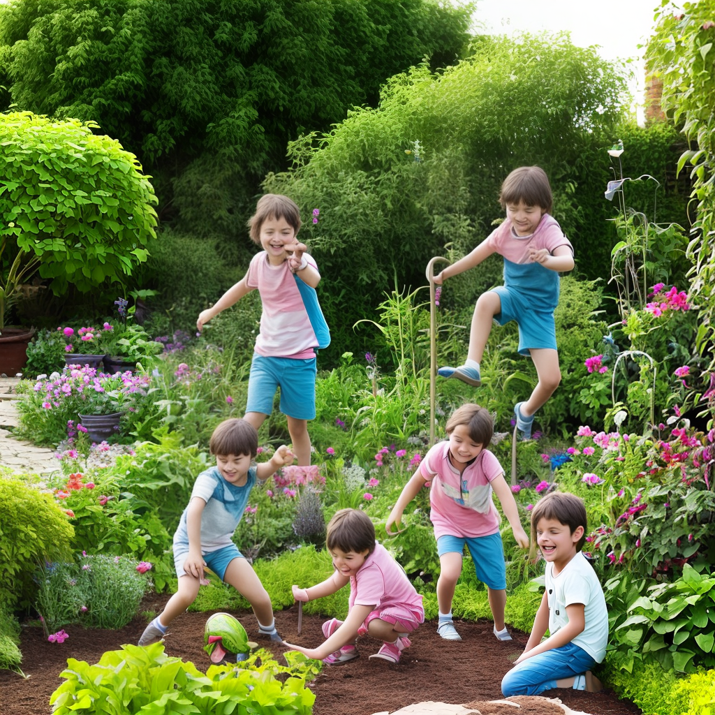 kids playing in garden