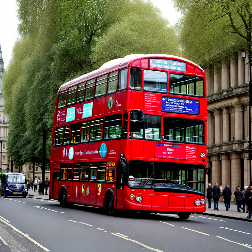beautiful london bus on the road