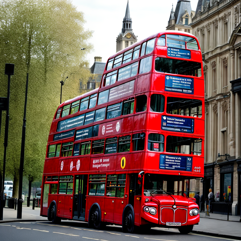 beautiful london bus on the road