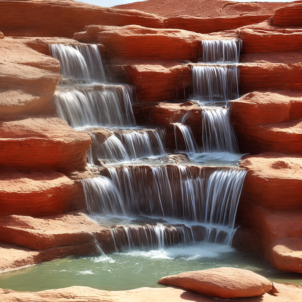 water fall in desert
