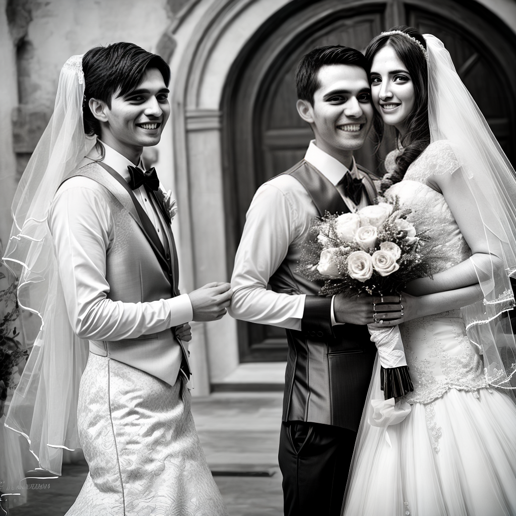 cute newly married couple