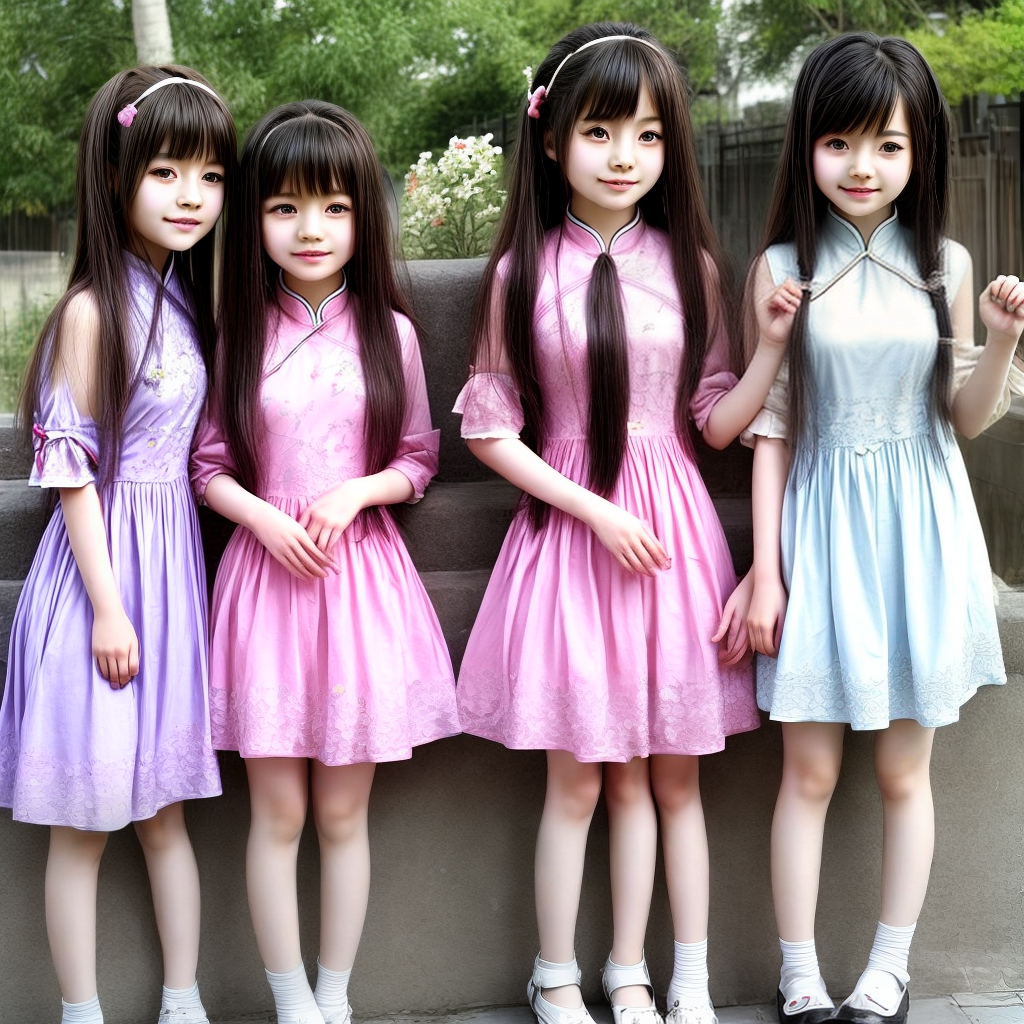 Cute young chines girls in local dress