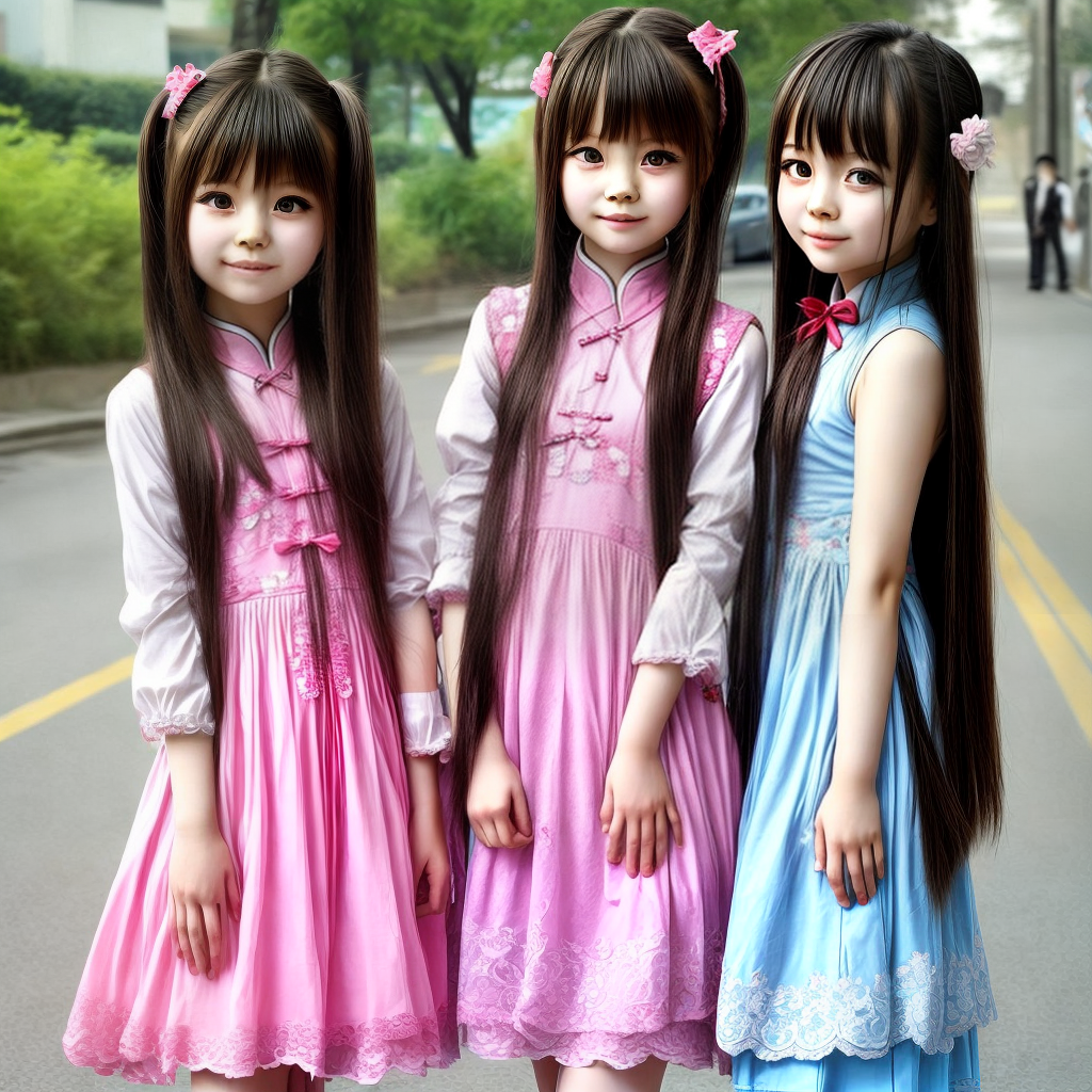 Cute young chines girls in local dress