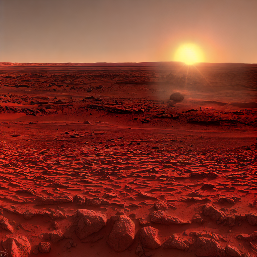 beautiful sunrise scene at Mars