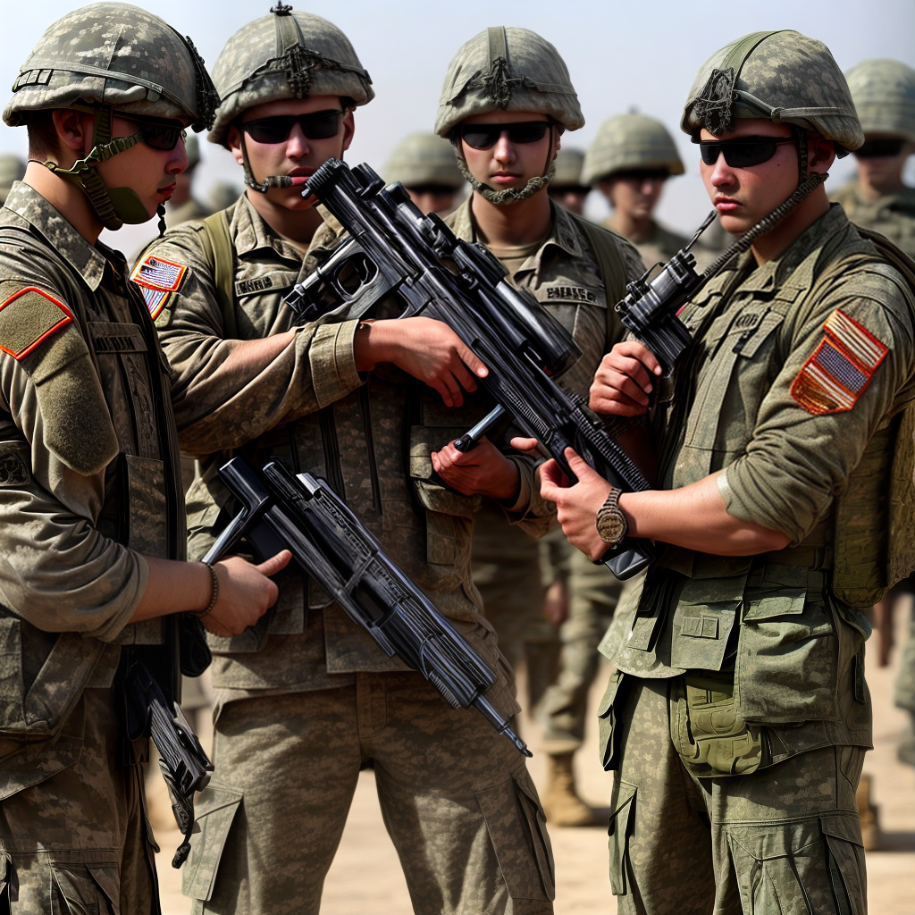 army men holding gun in war