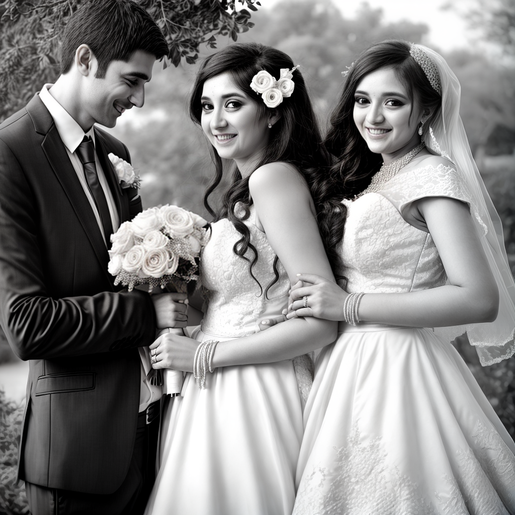 cute newly married couple