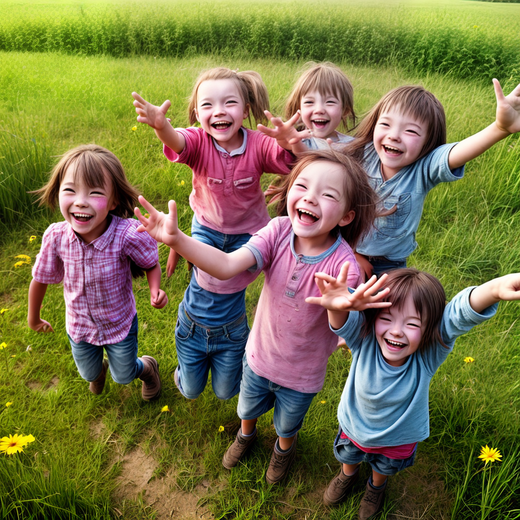 rural area happy kids