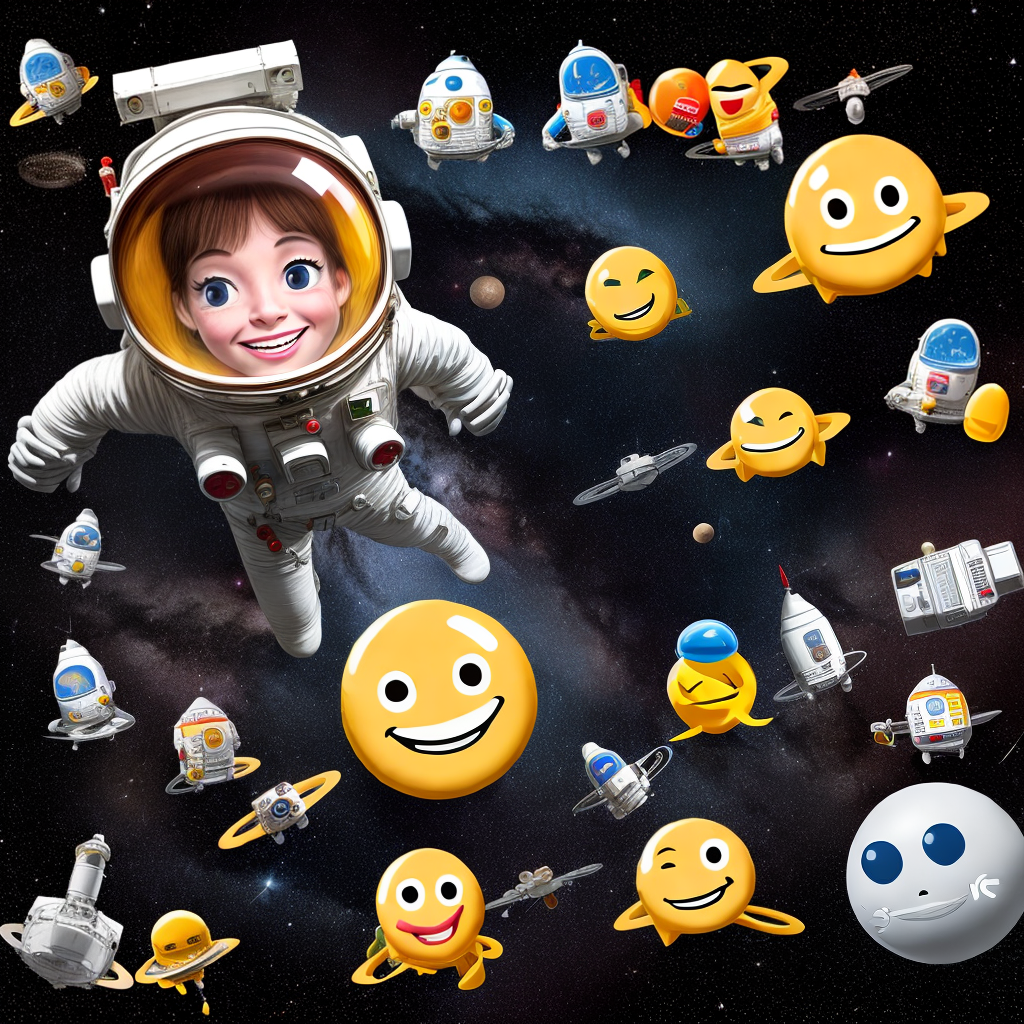smile emoji on astronut suite