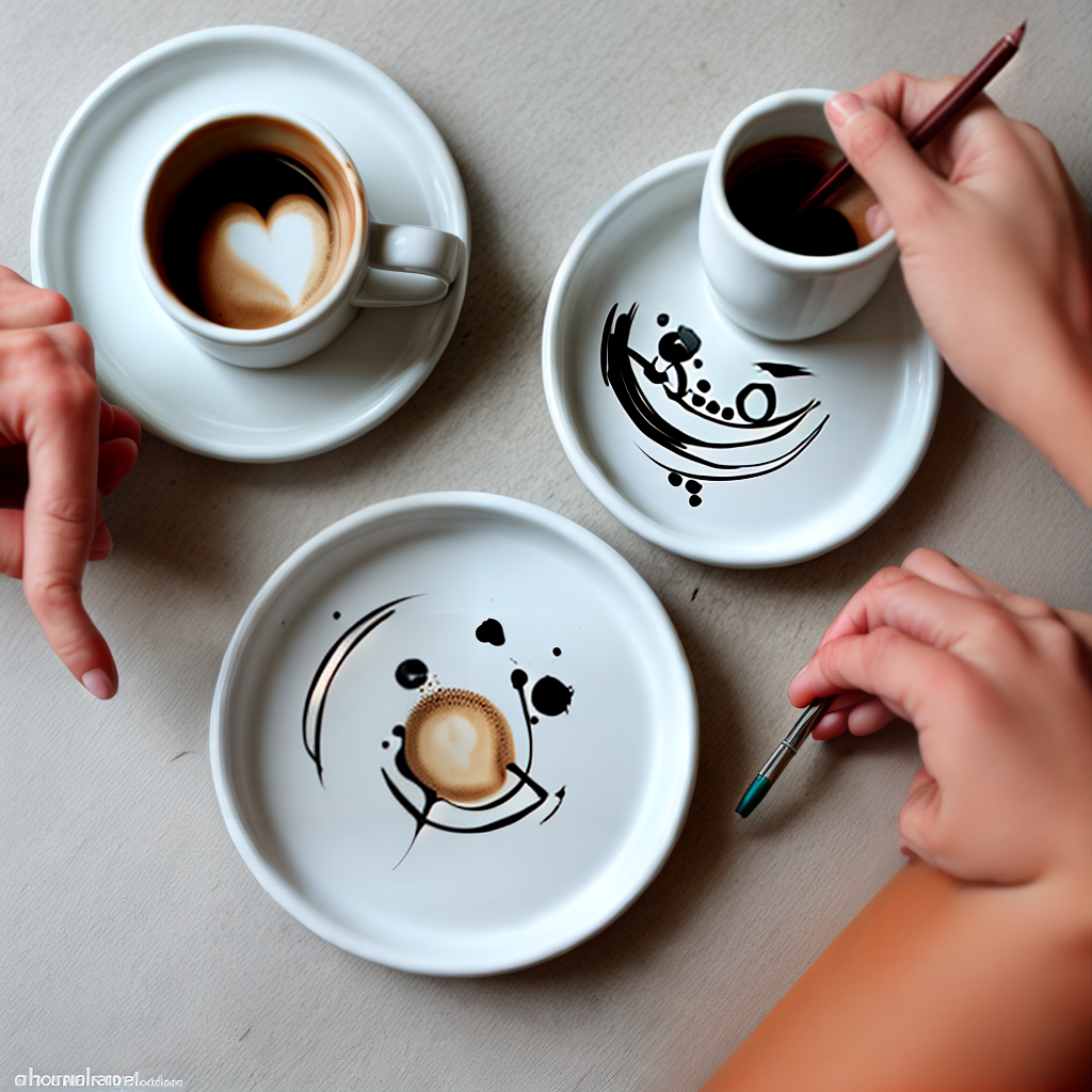 design a coffee cup with hand paint